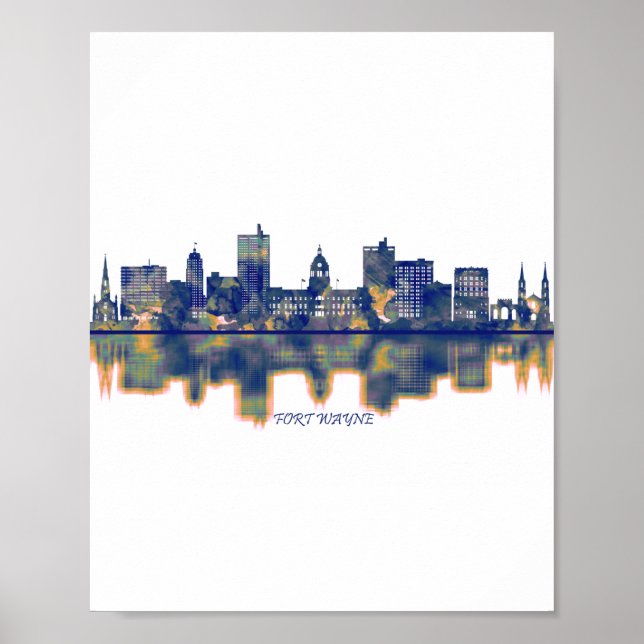 Fort Wayne Skyline Poster (Vorne)