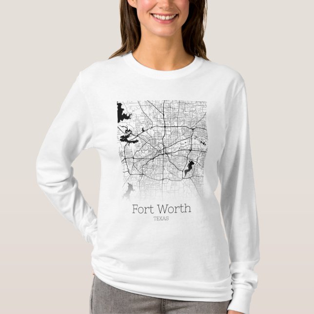 Fort Worth City Map T-Shirt (Vorderseite)