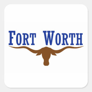 Fort Worth Flag Quadratischer Aufkleber