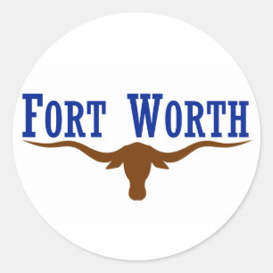 Fort Worth-Flagge Runder Aufkleber