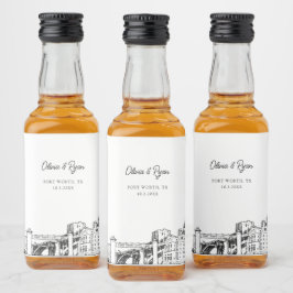 Fort Worth Gastgeschenk Willkommensgeschenk Custom Alkoholflaschenetikett