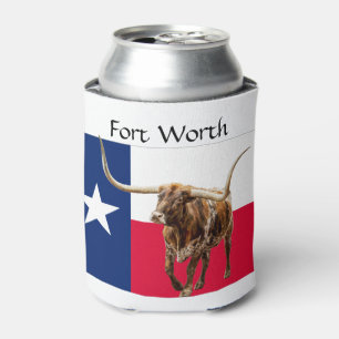 Fort Worth Longhorns & Flag kann kühler werden Dosenkühler