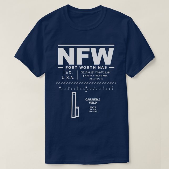 Fort Worth NAS Naval Air Station NFW T-Shirt (Design vorne)