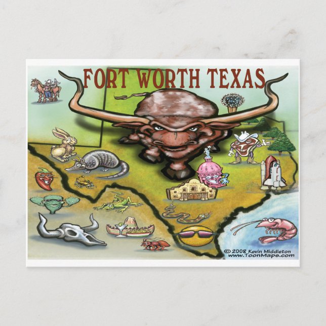 Fort Worth Postkarte (Vorderseite)
