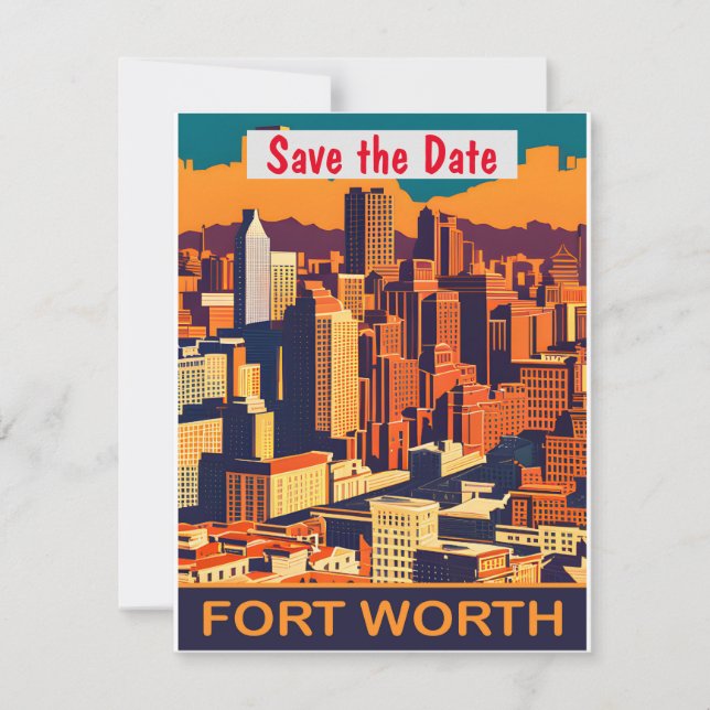 Fort Worth Save the Date Postcard (Vorderseite)