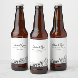 Fort Worth Sehenswürdigkeiten Personalisiert Beer Bierflaschenetikett