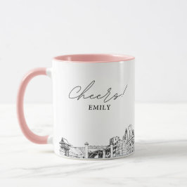 Fort Worth Skyline Personalisierte Hochzeitscoffee Tasse