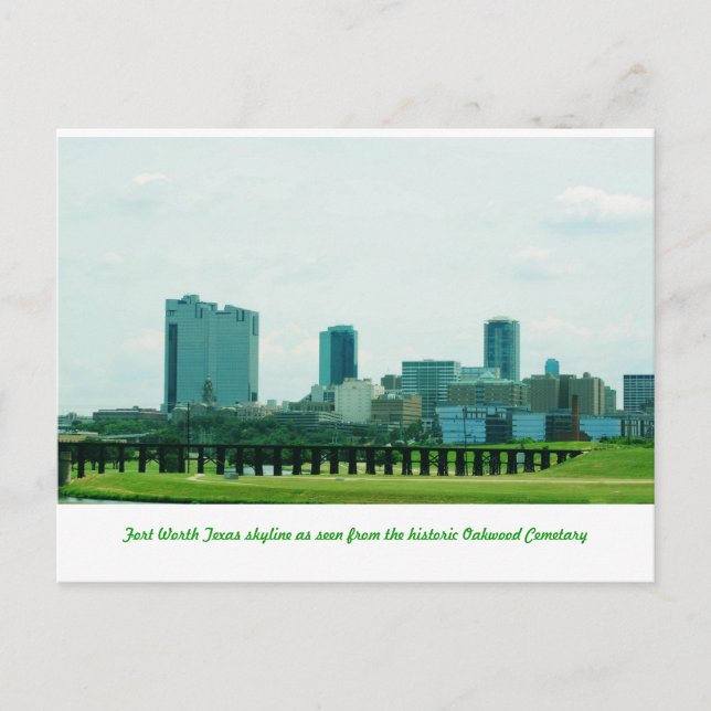 Fort Worth Skyline Postkarte (Vorderseite)