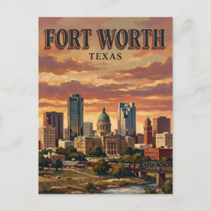 Fort Worth Skyline Texas Postkarte
