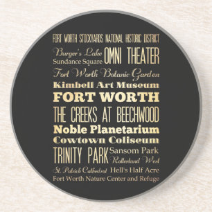 Fort Worth Stadt Texas State Typografie Kunst Untersetzer