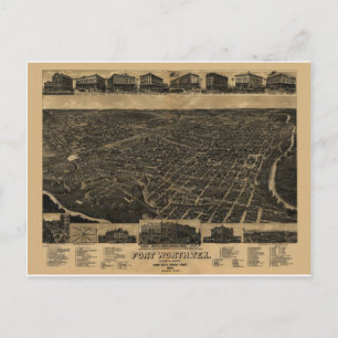 Fort Worth, Texas Birds Eye View 1886 Postkarte
