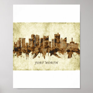Fort Worth Texas Cityscape Poster