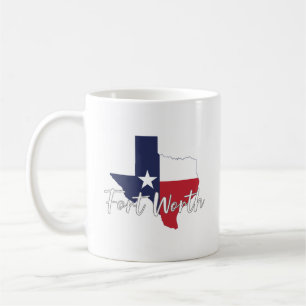 Fort Worth, Texas Flag Map Kaffeetasse