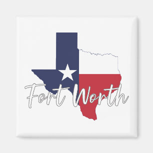 Fort Worth, Texas Flag Map Magnet