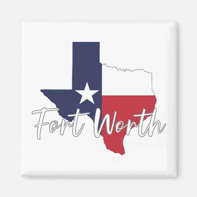 Fort Worth, Texas Flag Map Magnet (Vorne)