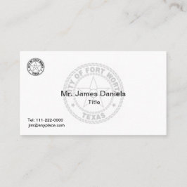 Fort Worth Texas Great Siegel Visitenkarte