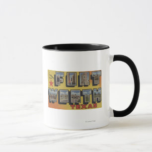 Fort Worth, Texas - große Buchstabe-Szenen Tasse