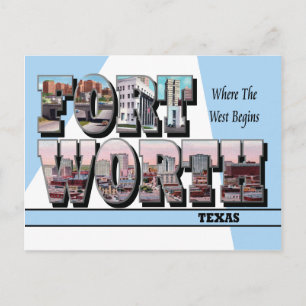 Fort Worth Texas Large Letter Postcard Postkarte