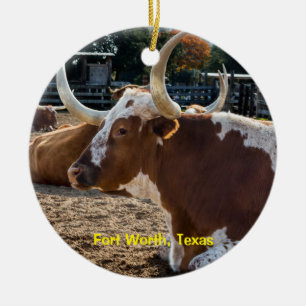 Fort Worth Texas Longhorns Keramik Ornament