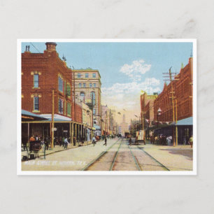 Fort Worth, Texas, Main Street, Vintag Postkarte