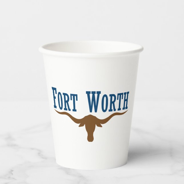 Fort Worth (Texas) - Papiertücher für die Stadtfla Pappbecher (Vorderseite)