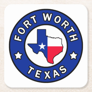 Fort Worth Texas Rechteckiger Pappuntersetzer