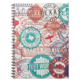 Fort Worth Texas: Reise Briefmarke. Notizblock