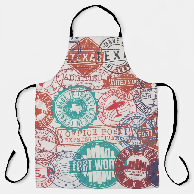 Fort Worth Texas: Reise Briefmarke. Schürze (Vorderseite)