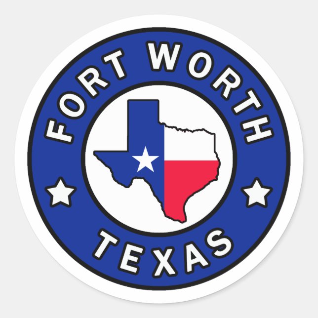 Fort Worth Texas Runder Aufkleber (Vorderseite)