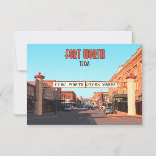 Fort Worth Texas Stock Yards Vintag Flat Card