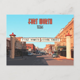 Fort Worth Texas Stock Yards Vintage Postkarte
