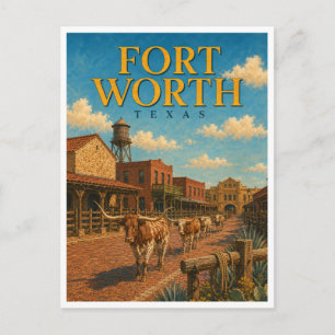 Fort Worth Texas Stockyards GeoSaga Postkarte