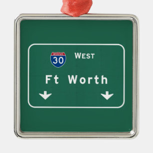 Fort Worth Texas tx Autobahn-Autobahn: Silbernes Ornament