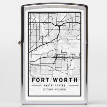 Fort Worth Texas USA City Travel City Karte