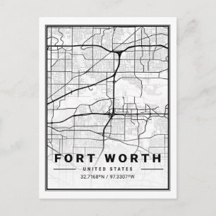Fort Worth Texas USA Travel City Map Poster Postkarte
