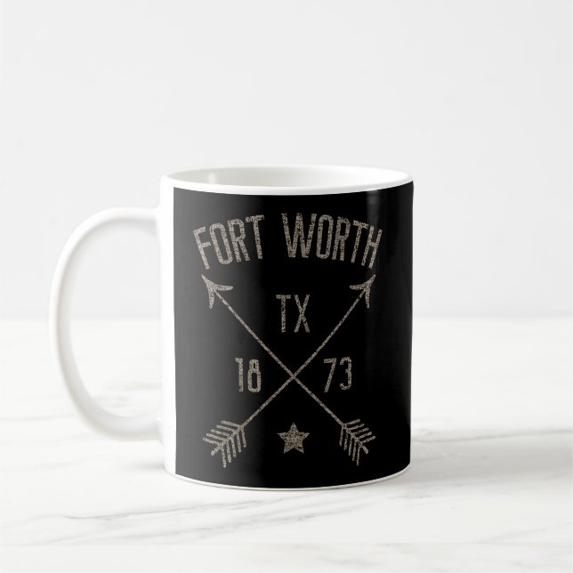 Fort Worth Tx Hoodie Distressed Boho Style Zuhause Kaffeetasse (Links)