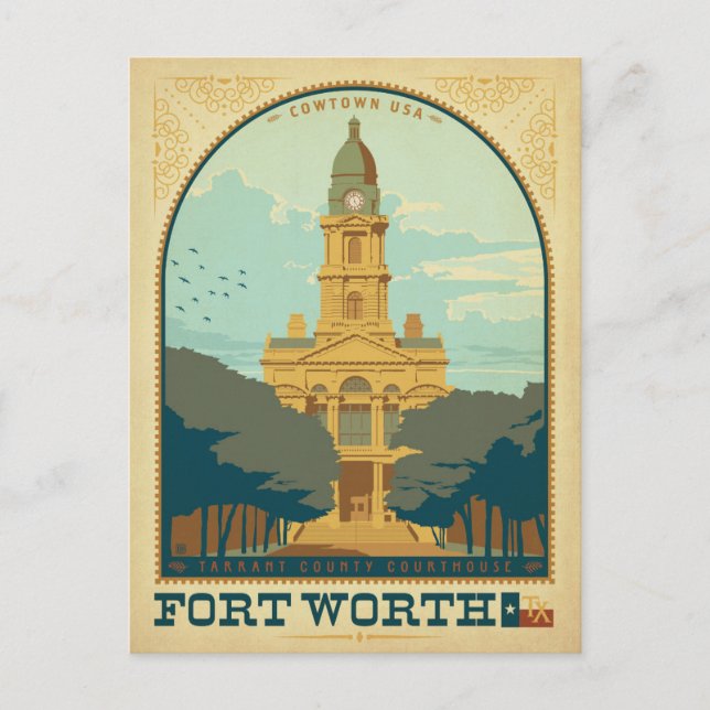 Fort Worth, TX Postkarte (Vorderseite)