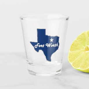 Fort Worth TX Texas Staat Karte Fun Texan Cowtown Schnapsglas