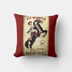 Fort Worth Vintag Rodeo Kissen
