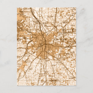 Fort Worth Vintage-Karte Postkarte