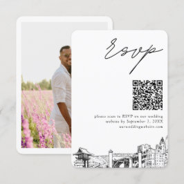 Fort Worth Wedding RSVP QR Code Small Begleitkarte