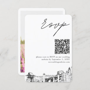 Fort Worth Wedding RSVP QR Code Small Begleitkarte