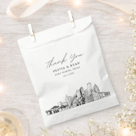 Fort Worth Wedding Skyline Personalisierte Gefälli Geschenktütchen