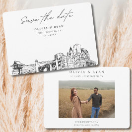 Fort Worth Wedding Skyline Save the Date Einladung