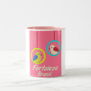 Fortaleza Brasilien Vintage-Reiseposter Zweifarbige Tasse