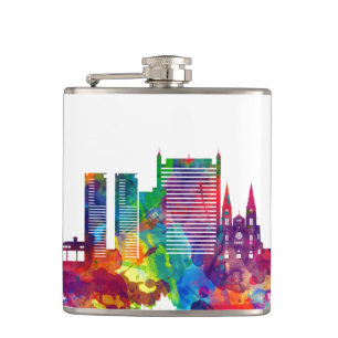 Fortaleza Brazil Skyline Flachmann