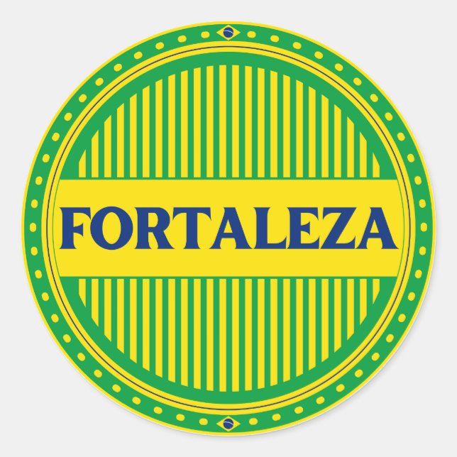 Fortaleza City Pride – Brazilian Identity Runder Aufkleber (Vorderseite)