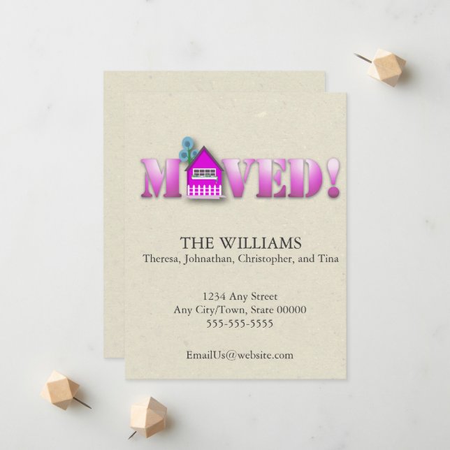 Fortbewegte Meldung (Lila) Ankündigung (Vorderseite/Rückseite Beispiel)