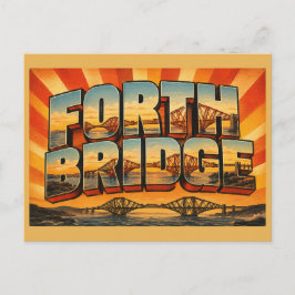 Forth Bridge Schottland Vintage Reise Kunst Postkarte