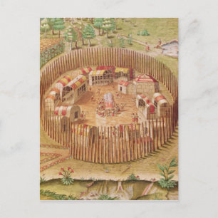 Fortified Indian Village, from 'Brevis Postkarte